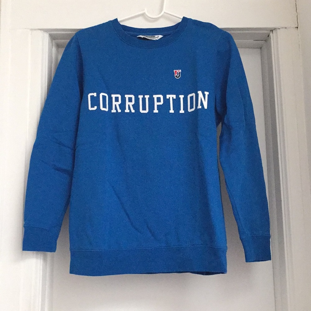Undefeated Blue Corruption Crew Sweatshirt, Small